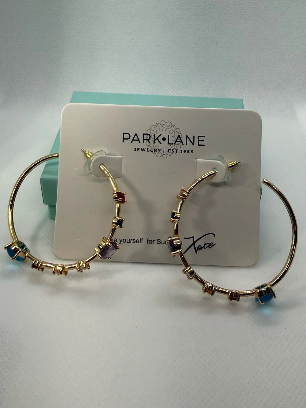Park Lane Love Story Multicolor Crystal Hoop Earrings New Limited Edition